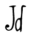 The image contains the word 'Jd' written in a cursive, stylized font.