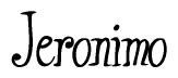 The image is of the word Jeronimo stylized in a cursive script.