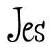 The image is of the word Jes stylized in a cursive script.