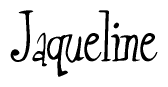 The image is a stylized text or script that reads 'Jaqueline' in a cursive or calligraphic font.