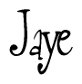 The image contains the word 'Jaye' written in a cursive, stylized font.