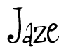 The image is a stylized text or script that reads 'Jaze' in a cursive or calligraphic font.