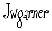 The image is a stylized text or script that reads 'Jwgarner' in a cursive or calligraphic font.