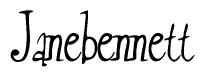The image contains the word 'Janebennett' written in a cursive, stylized font.