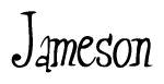 The image contains the word 'Jameson' written in a cursive, stylized font.
