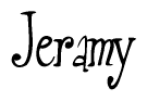 The image is of the word Jeramy stylized in a cursive script.