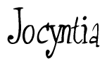 The image is of the word Jocyntia stylized in a cursive script.