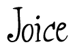 The image is of the word Joice stylized in a cursive script.