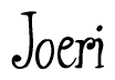 The image is of the word Joeri stylized in a cursive script.