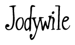 The image is of the word Jodywile stylized in a cursive script.
