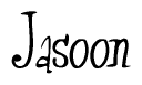 The image is of the word Jasoon stylized in a cursive script.
