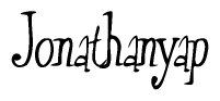 The image is of the word Jonathanyap stylized in a cursive script.