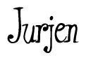 The image is a stylized text or script that reads 'Jurjen' in a cursive or calligraphic font.