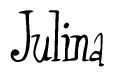 The image is of the word Julina stylized in a cursive script.