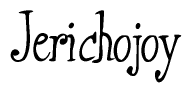 The image is a stylized text or script that reads 'Jerichojoy' in a cursive or calligraphic font.