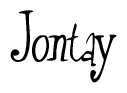   The image is of the word Jontay stylized in a cursive script. 