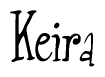 The image is a stylized text or script that reads 'Keira' in a cursive or calligraphic font.