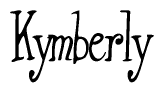 The image is a stylized text or script that reads 'Kymberly' in a cursive or calligraphic font.