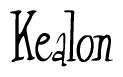 The image contains the word 'Kealon' written in a cursive, stylized font.