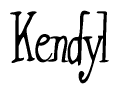 The image contains the word 'Kendyl' written in a cursive, stylized font.
