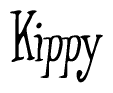 The image contains the word 'Kippy' written in a cursive, stylized font.
