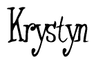 The image is a stylized text or script that reads 'Krystyn' in a cursive or calligraphic font.
