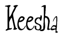 The image is a stylized text or script that reads 'Keesha' in a cursive or calligraphic font.
