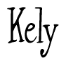The image contains the word 'Kely' written in a cursive, stylized font.