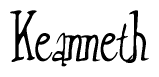 The image is of the word Keanneth stylized in a cursive script.