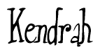   The image is of the word Kendrah stylized in a cursive script. 