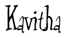 The image is of the word Kavitha stylized in a cursive script.