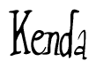The image is a stylized text or script that reads 'Kenda' in a cursive or calligraphic font.