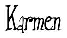 The image is of the word Karmen stylized in a cursive script.