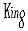 The image is of the word King stylized in a cursive script.