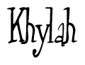   The image is of the word Khylah stylized in a cursive script. 