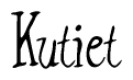The image is a stylized text or script that reads 'Kutiet' in a cursive or calligraphic font.