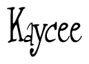The image is of the word Kaycee stylized in a cursive script.