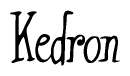 The image contains the word 'Kedron' written in a cursive, stylized font.