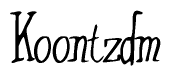 The image is a stylized text or script that reads 'Koontzdm' in a cursive or calligraphic font.