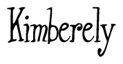 The image is a stylized text or script that reads 'Kimberely' in a cursive or calligraphic font.