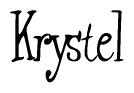 The image contains the word 'Krystel' written in a cursive, stylized font.