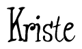 The image is of the word Kriste stylized in a cursive script.