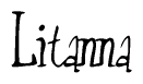 The image contains the word 'Litanna' written in a cursive, stylized font.