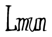 The image is of the word Lmun stylized in a cursive script.
