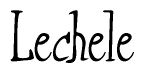 The image contains the word 'Lechele' written in a cursive, stylized font.