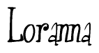The image is a stylized text or script that reads 'Loranna' in a cursive or calligraphic font.