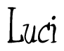 The image is of the word Luci stylized in a cursive script.