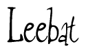 The image contains the word 'Leebat' written in a cursive, stylized font.
