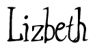 The image is a stylized text or script that reads 'Lizbeth' in a cursive or calligraphic font.