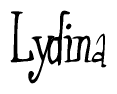 The image is a stylized text or script that reads 'Lydina' in a cursive or calligraphic font.